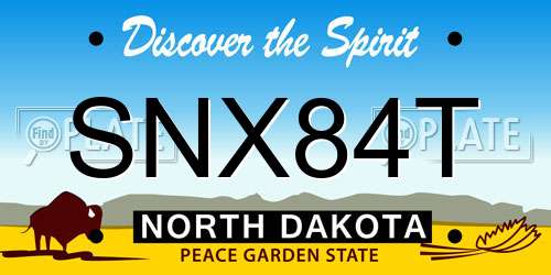 SNX84T North Dakota License Plate