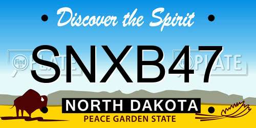 SNXB47 North Dakota License Plate