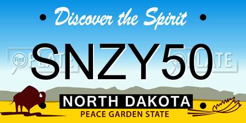 SNZY50 North Dakota License Plate