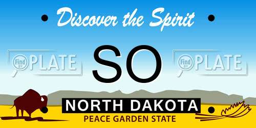 SO North Dakota License Plate