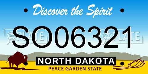 SO06321 North Dakota License Plate