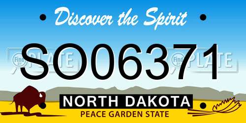 SO06371 North Dakota License Plate
