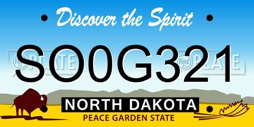 SO0G321 North Dakota License Plate