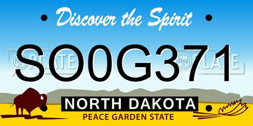 SO0G371 North Dakota License Plate