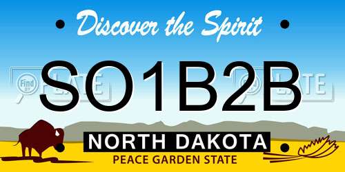 SO1B2B North Dakota License Plate