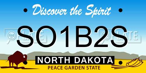 SO1B2S North Dakota License Plate