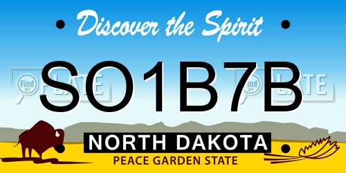 SO1B7B North Dakota License Plate