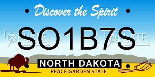 SO1B7S North Dakota License Plate