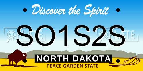 SO1S2S North Dakota License Plate