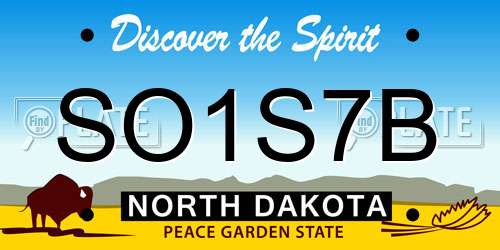SO1S7B North Dakota License Plate