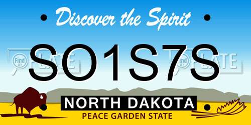 SO1S7S North Dakota License Plate