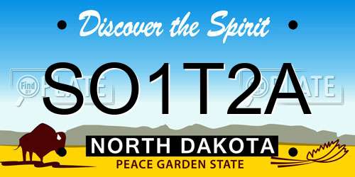 SO1T2A North Dakota License Plate