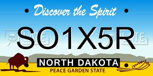 SO1X5R North Dakota License Plate