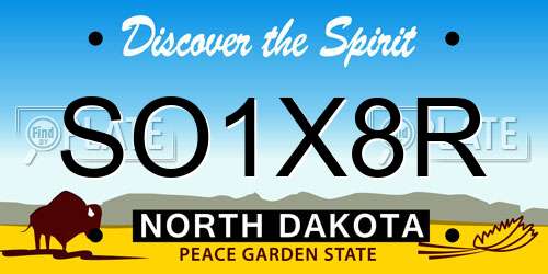 SO1X8R North Dakota License Plate