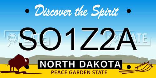 SO1Z2A North Dakota License Plate