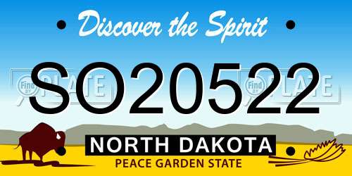 SO20522 North Dakota License Plate
