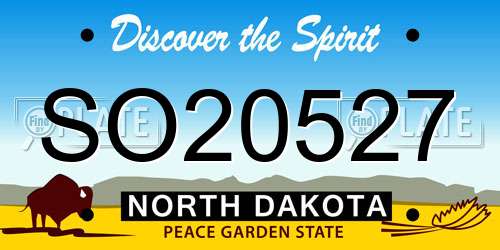 SO20527 North Dakota License Plate