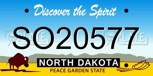 SO20577 North Dakota License Plate