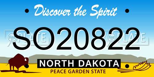 SO20822 North Dakota License Plate