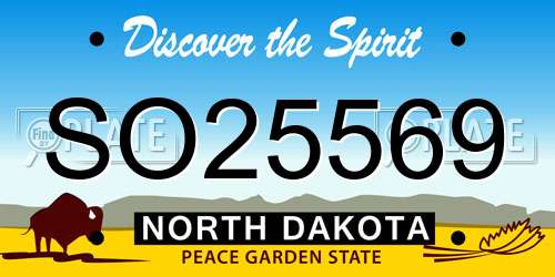 SO25569 North Dakota License Plate