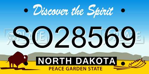 SO28569 North Dakota License Plate