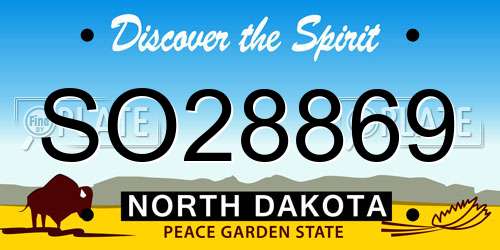 SO28869 North Dakota License Plate