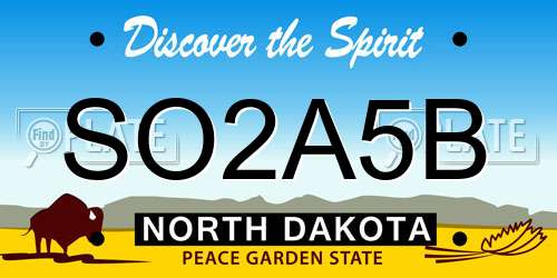 SO2A5B North Dakota License Plate