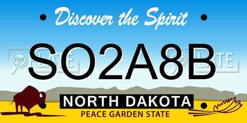 SO2A8B North Dakota License Plate