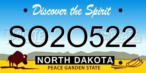 SO2O522 North Dakota License Plate