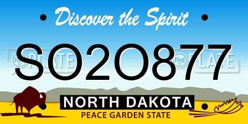 SO2O877 North Dakota License Plate