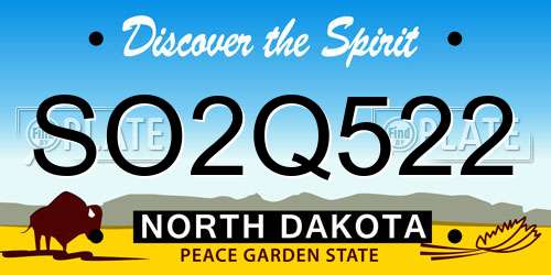 SO2Q522 North Dakota License Plate
