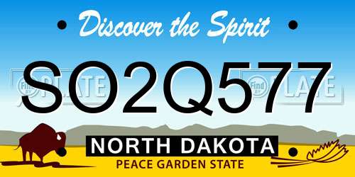 SO2Q577 North Dakota License Plate