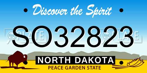SO32823 North Dakota License Plate