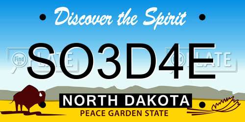 SO3D4E North Dakota License Plate