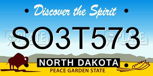 SO3T573 North Dakota License Plate