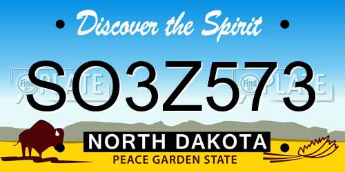 SO3Z573 North Dakota License Plate