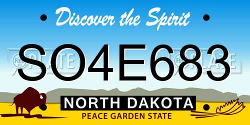 SO4E683 North Dakota License Plate