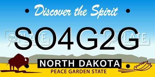 SO4G2G North Dakota License Plate