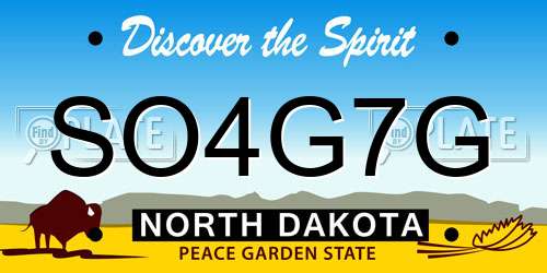 SO4G7G North Dakota License Plate