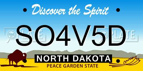 SO4V5D North Dakota License Plate