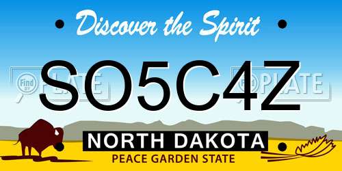 SO5C4Z North Dakota License Plate