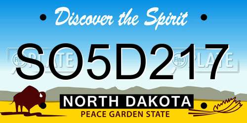 SO5D217 North Dakota License Plate