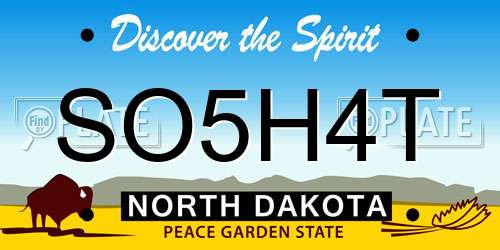 SO5H4T North Dakota License Plate
