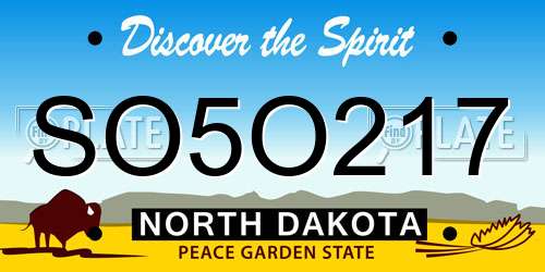 SO5O217 North Dakota License Plate