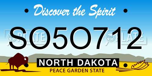 SO5O712 North Dakota License Plate