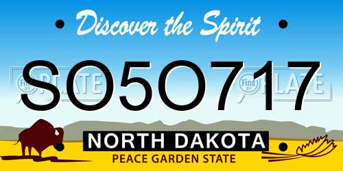 SO5O717 North Dakota License Plate