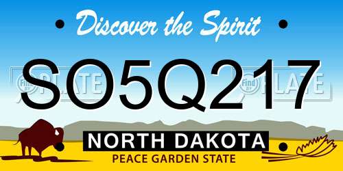 SO5Q217 North Dakota License Plate