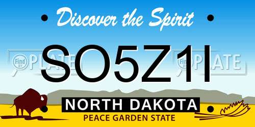 SO5Z1I North Dakota License Plate