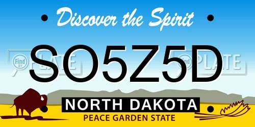 SO5Z5D North Dakota License Plate