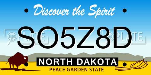 SO5Z8D North Dakota License Plate